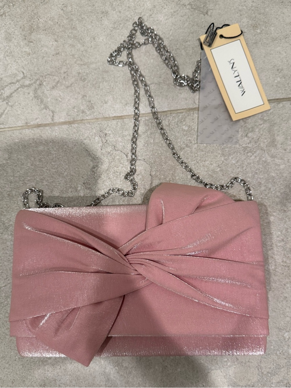 Wallyn’s Satin Bow Evening Clutch Purse NWT